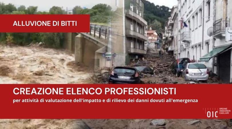 Disastro alluvionale di Bitti – Si cercano professionisti esperti per valutazioni dei danni