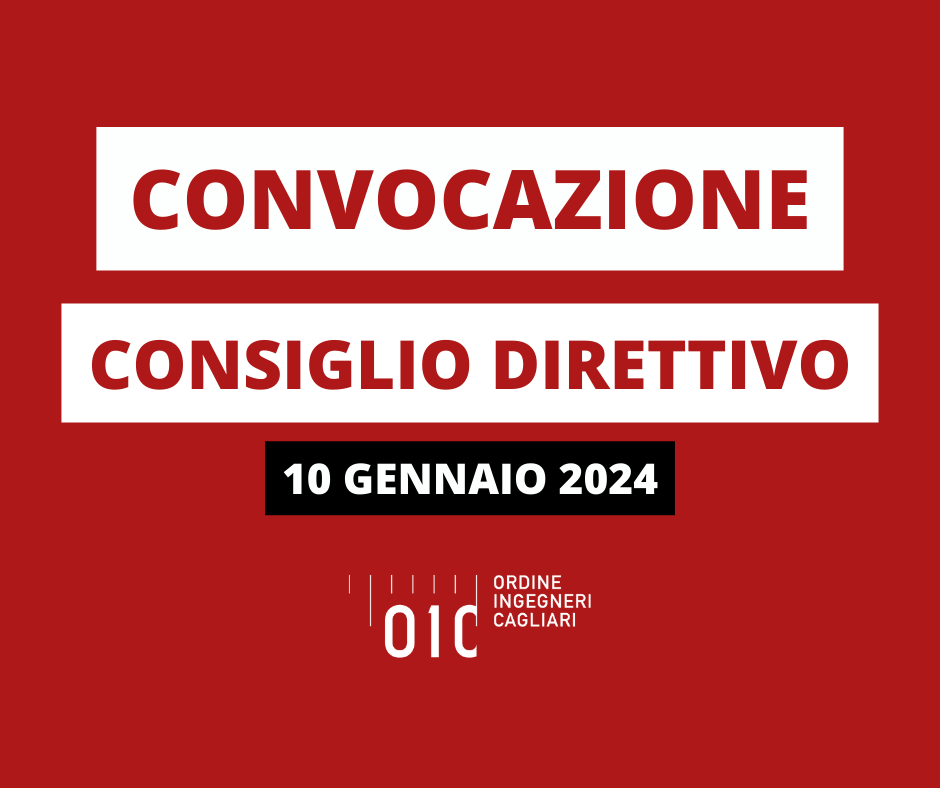 Convocazione Consiglio Direttivo – 10 gennaio 2024