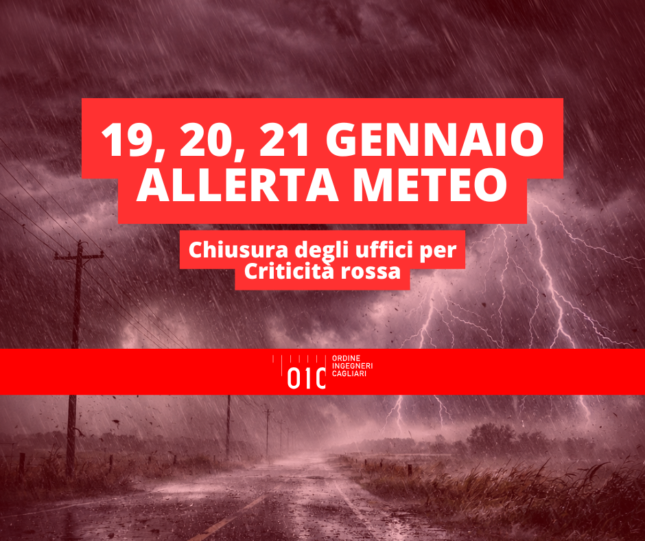Uffici chiusi per allerta meteo – 19, 20 e 21 gennaio 2026