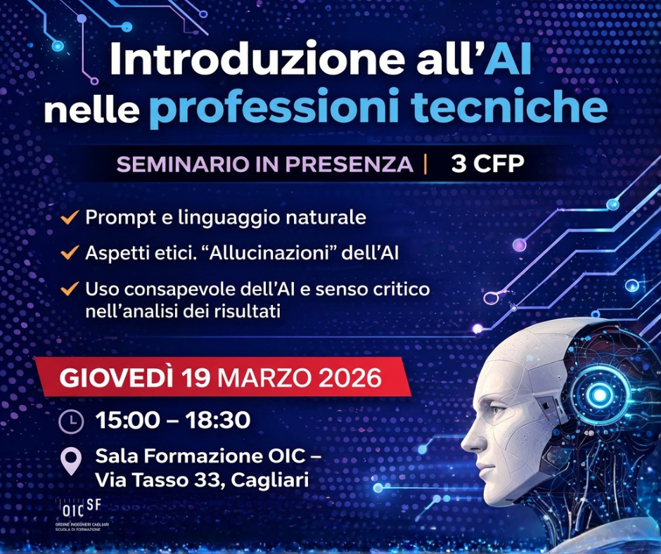Introduzione all’AI nelle professioni tecniche: seminario formativo a Cagliari