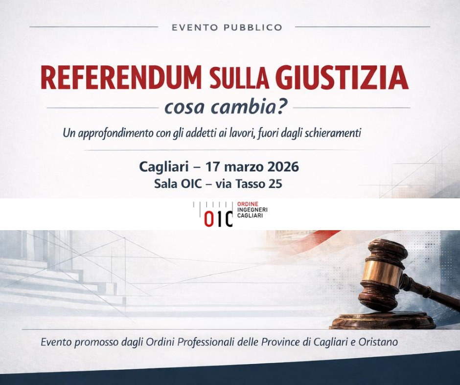 Referendum sulla giustizia: cosa cambia? Martedì 17 incontro organizzato dai professionisti nella sala OIC