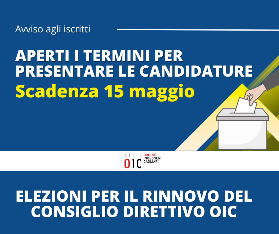Indette le elezioni per il rinnovo del Consiglio Direttivo OIC – Presentazione delle candidature entro il 15 maggio