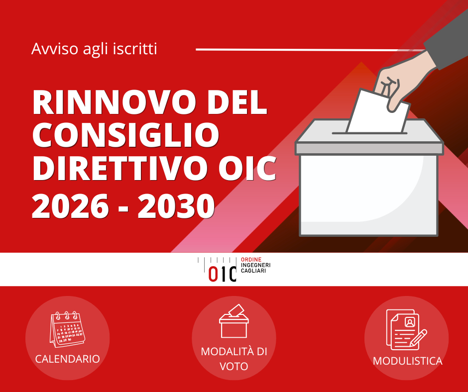 Rinnovo del Consiglio Direttivo dell’Ordine per il mandato 2026/2030