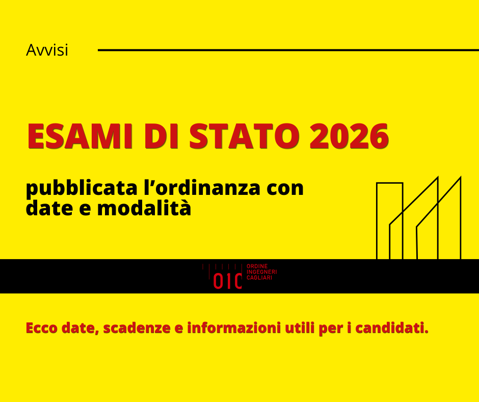 Esame di Stato Ingegnere 2026: pubblicata l’Ordinanza Ministeriale con date e modalità delle due sessioni