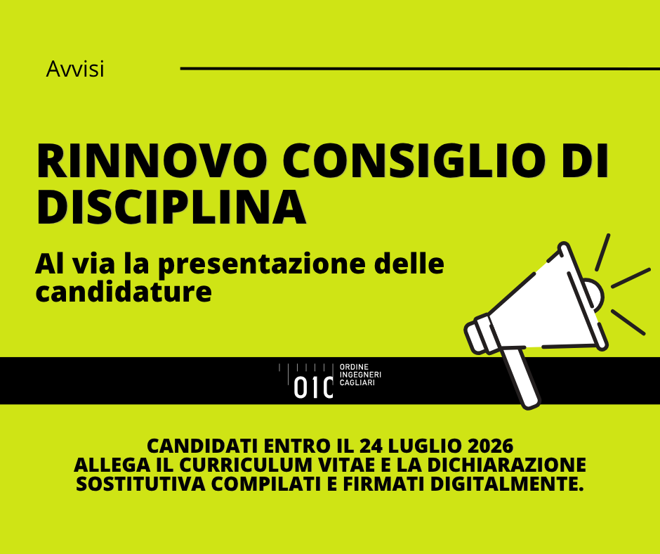 Rinnovo Consiglio di Disciplina – Presentazione candidature