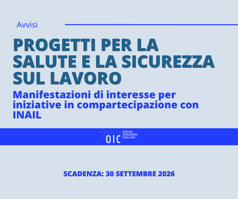 INAIL Sardegna: manifestazioni di interesse per progetti sulla salute e sicurezza sul lavoro